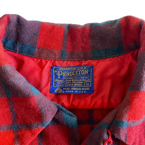 Pendleton 100% Virgin Wool Plaid Shirt Mens M Outdoor Camping Chores Hiking‎ - Picture 4 of 11